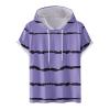 Amazon Deals Graphic Tees for Men Casual Stylish Short Sleeve Pullover Hooded Shirts Loose Fit Gradient Color Drawstring Shirt Mens t Shirts Purple XL view 1