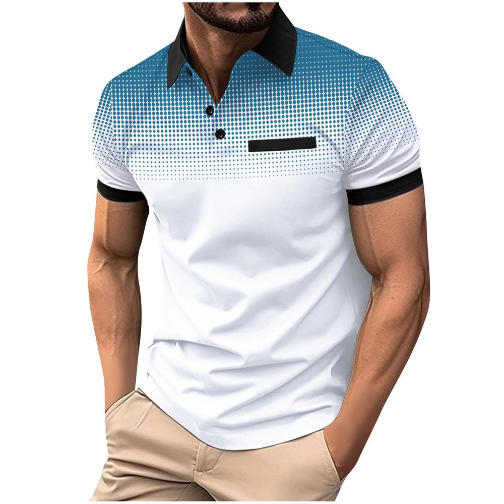 Muscularfit Mens Shirts Casual Stylish Button Down Short Sleeve Polo Shirt Summer Vacation Shirts Loose Athletic Pullover Tee