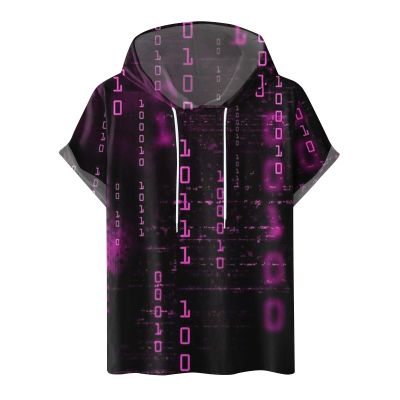 Warehouse Clearance Graphic Tees for Men Casual Stylish Short Sleeve Pullover Hooded Shirts Loose Fit Gradient Color Drawstring Shirt t Shirt for Men 2024 Hot Pink XL