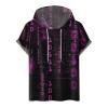 Warehouse Clearance Graphic Tees for Men Casual Stylish Short Sleeve Pullover Hooded Shirts Loose Fit Gradient Color Drawstring Shirt t Shirt for Men 2024 Hot Pink XL view 1