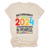 ZLXBLYYMZ Womens Retirement Class of 2024 Shirts Casual Retire Graphic Tees Summer Short Sleeve Crewneck T-Shirts Tops Beige, Small view 1