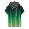 Graphic Tees for Men Casual Stylish Short Sleeve Pullover Hooded Shirts Loose Fit Gradient Color Drawstring Shirt Men Shirts Army Green 2X view 1