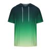 Graphic Tees for Men Casual Stylish Short Sleeve Pullover Hooded Shirts Loose Fit Gradient Color Drawstring Shirt Men Shirts Army Green 2X view 2