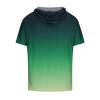 Graphic Tees for Men Casual Stylish Short Sleeve Pullover Hooded Shirts Loose Fit Gradient Color Drawstring Shirt Men Shirts Army Green 2X view 3