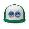 RIVEMUG Porgas D Ace Flat Bill Trucker Hat High Crown Adjustable Cap view 2
