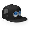 RIVEMUG Porgas D Ace Flat Bill Trucker Hat High Crown Adjustable Cap Black view 4