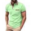RTTUIOP Men's Polo Shirts V Neck Short Sleeve Casual T-Shirt Solid/Color Block Slim Fit Golf Shirt with Pocket Camisas para Hombres Polo Shirts for Men view 1