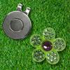 Bonjoc Premium Crystal Golf Ball Marker with Magnetic Hat Clip Flower (Sage - Green/Pink) | Perfect Golf Accessories, Golf Gift, and Golf Giveaway for Men Women with add-ons Available! view 3