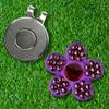 Bonjoc Premium Crystal Golf Ball Marker with Magnetic Hat Clip Flower (Violet - Purple/Red) | Perfect Golf Accessories, Golf Gift, and Golf Giveaway for Men Women with add-ons Available! view 3