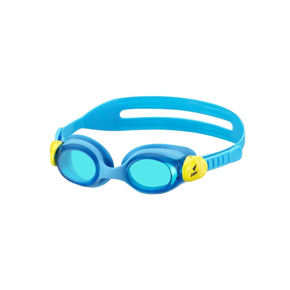 VIEW Swimming Gear V-430JA SWIPE Anti-Fog Junior Swim Goggles for Children Ages 3-5, Aquamarine/Yellow