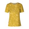 Women Sparkly Graphic Print Tops Tie Dye Tee Shirt Loose Short Sleeve Crewneck Tshirt Basic Casual Color Block Blouse view 4