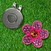 Bonjoc Premium Crystal Golf Ball Marker with Magnetic Hat Clip Flower (Sweet Pea - Pink/Orange) | Perfect Golf Accessories, Golf Gift, and Golf Giveaway for Men Women with add-ons Available! view 3