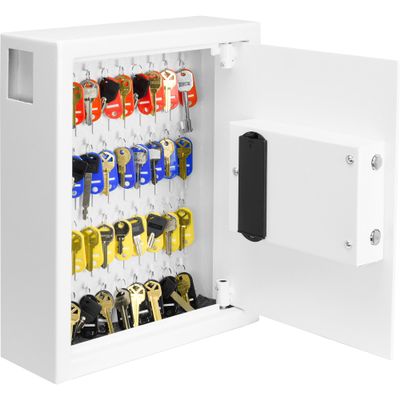 Barska 40-Key Digital Wall Mount Key Cabinet Electronic Lock Steel Security Box with Numbered Hooks & Tags for Home, Office, School, or Business - Key Box Wall Mount - Key Drop Slot - Key Storage