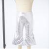 FEESHOW Toddler Baby High Waist Bell Bottoms Casual Outfits Girls Kids Denim Flared Pants Ruffled Wide Leg Trouser Silver M 11-12 Years view 3