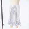 FEESHOW Toddler Baby High Waist Bell Bottoms Casual Outfits Girls Kids Denim Flared Pants Ruffled Wide Leg Trouser Silver M 11-12 Years view 4