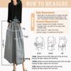 Leyoutx Women's Cotton Linen Wide Leg Culottes Pants Elastic Waist Plaid Gingham Capri Palazzo Pants (Small, Blue) view 2
