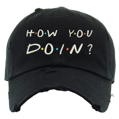 ALLNTRENDS How You Doin Hat Embroidered Funny Dad Hat (Black)