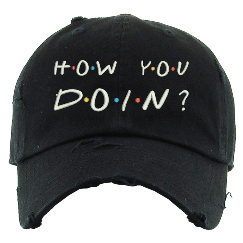 ALLNTRENDS How You Doin Hat Embroidered Funny Dad Hat (Black)
