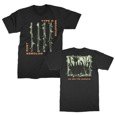 2Bhip Type O Negative Front & Back Print Mens Black Short Sleeve Vintage Style Graphic T-Shirt - Medium