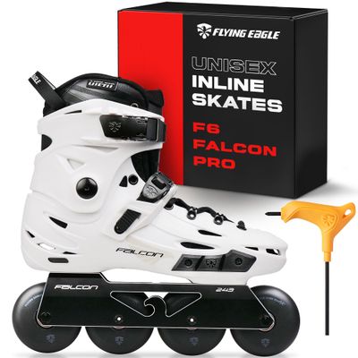 Flying Eagle F6 Falcon Pro Freeskates - Adult Inline Skates Urban, Inline Roller Skates Women, Skating Shoes, Adult Speed Skate for Skater Women - White, Women's Size: 11.5 US / 44 EU