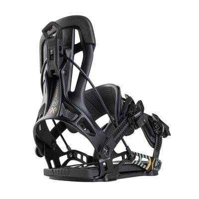 Nidecker Flow NX2 Snowboard Bindings Black All-Mountain Power with Aluminum Baseplate & Fusion Strap Size M