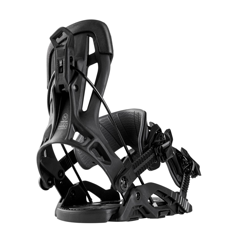 Nidecker Flow Fuse Snowboard Bindings  Black  Speed-Entry Fusion PowerStrap & Glass-Filled Nylon Baseplate  Size XL