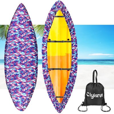 10-16FT Waterproof Kayak Covers for Outdoor Storage, Canoe Cover Accessories, Boat Cover Oxford Shade Marine Cockpit Dust Covers UV Protection Ultra Sunblock Shield for Fishing Boat Kayak Canoe