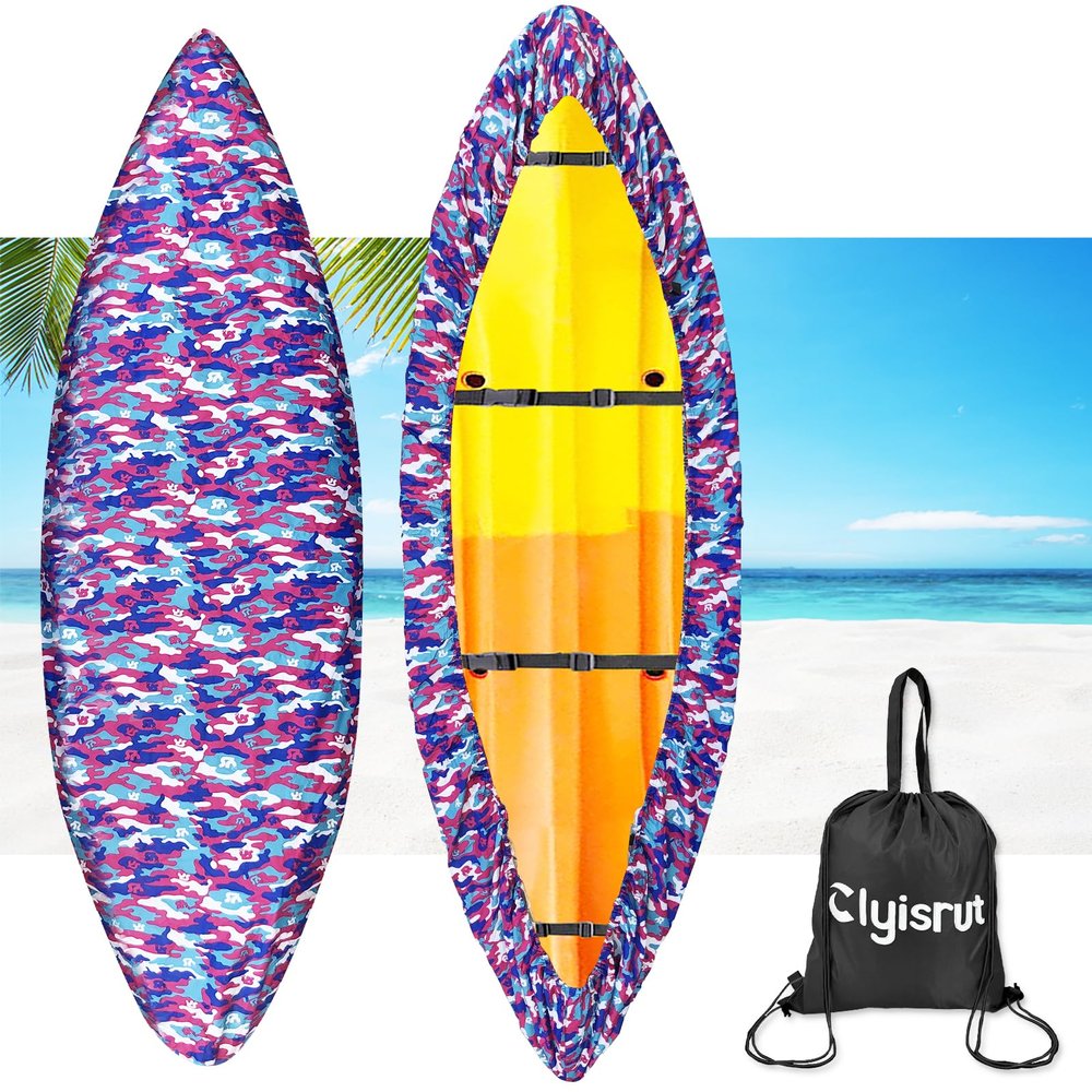 10-16FT Waterproof Kayak Covers for Outdoor Storage, Canoe Cover Accessories, Boat Cover Oxford Shade Marine Cockpit Dust Covers UV Protection Ultra Sunblock Shield for Fishing Boat Kayak Canoe