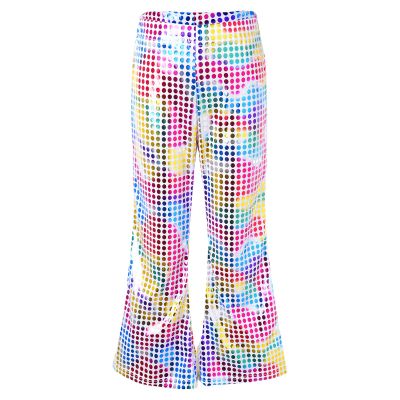 FEESHOW Toddler Baby High Waist Bell Bottoms Casual Outfits Girls Kids Denim Flared Pants Ruffled Wide Leg Trouser Colorful M 15-16 Years
