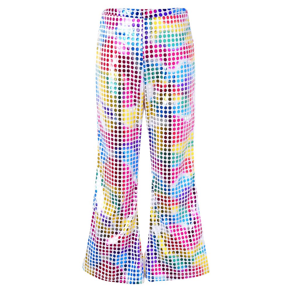 FEESHOW Toddler Baby High Waist Bell Bottoms Casual Outfits Girls Kids Denim Flared Pants Ruffled Wide Leg Trouser Colorful M 15-16 Years