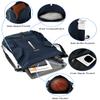 BROTOU Soccer Drawstring Backpack, Basketball Bag, Volleyball Football Bags with Ball and Shoe Compartment (Style 1, Navy Blue) view 2