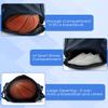 BROTOU Soccer Drawstring Backpack, Basketball Bag, Volleyball Football Bags with Ball and Shoe Compartment (Style 1, Navy Blue) view 3