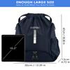 BROTOU Soccer Drawstring Backpack, Basketball Bag, Volleyball Football Bags with Ball and Shoe Compartment (Style 1, Navy Blue) view 4