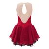 Sinleey Kids Girls Glitter Diamond Ballet Dance Ice Skating Dress Sleeveless Color Block Leotard Modern Lyrical Dress Burgundy 6 Years view 2