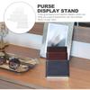 Cabilock 2pcs Transparent Acrylic Purse Display Stands Multi-tiered Wallet Rack Holder for Handbags Jewelry Mobile Phones and Cosmetics for Retail and Home Use view 3
