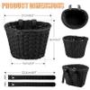 Bike Basket Woven Bike Basket for Adult Bikes Front/Kids Bike Handlebar with Adjustable Leather StrapsBlack view 2