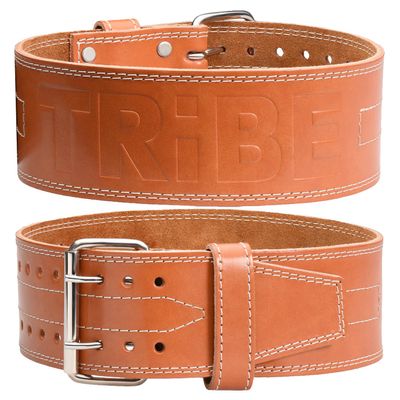 5mm Premium Weight Lifting Belt - 100% Genuine Leather - Comfortable Squat & Deadlift Belt - Brown Leather, X-Large (Belly 39" - 46")