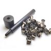 1 Tools + 100pcs #8-9-7.9mm (.267 Length Under Flange x 1/4" Outside Diameter) Brass Eyelets Rivets for 0.08" Kydex Holster (GunBlack Color) view 1