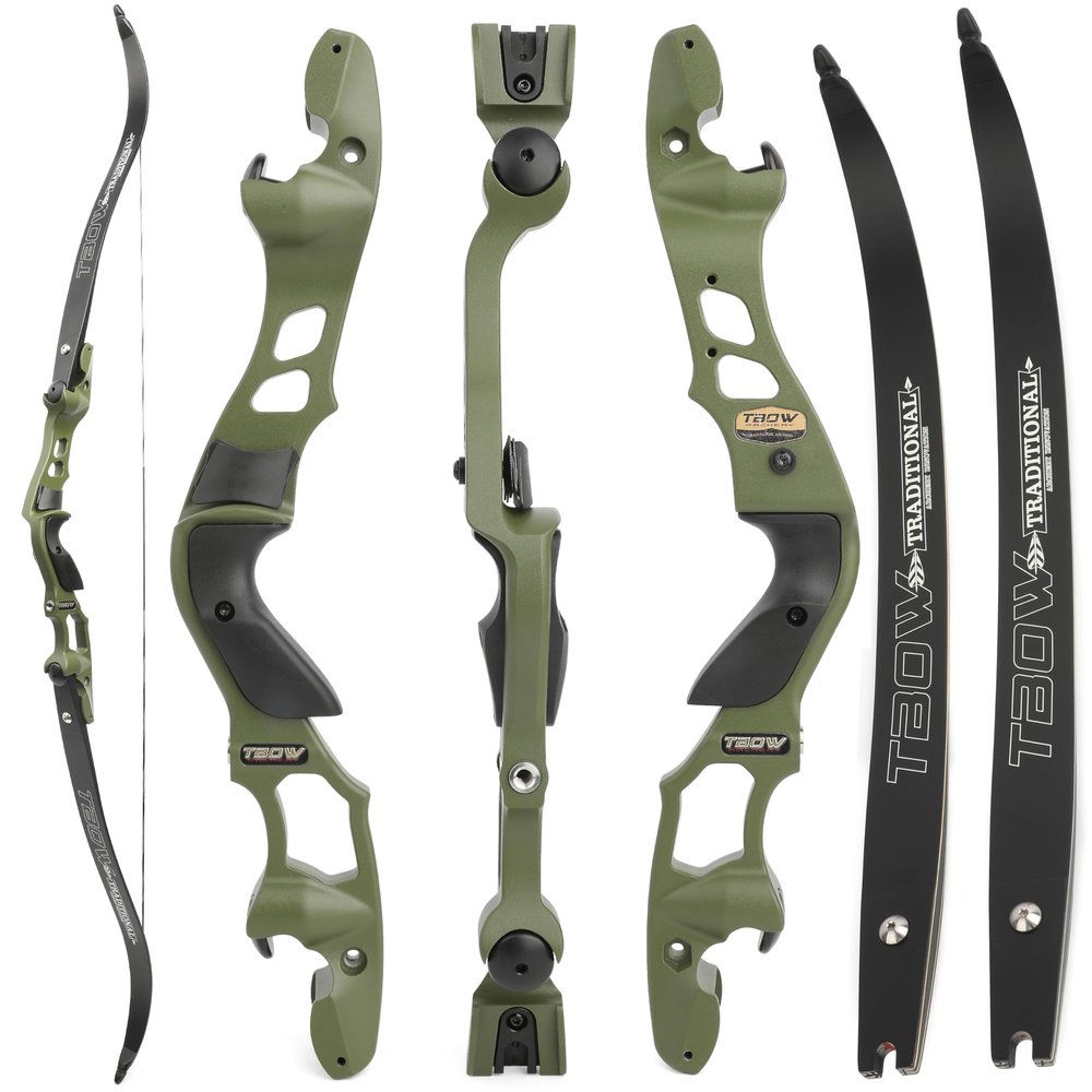 ILF Recurve Bow for Adult Youth Hunting 30-60Lbs 62" Takedown Recurve Bow Right Hand Recurve Bow Gordon Bow Limbs CNC Machining (Type 2 Bow, 35 Lbs)