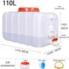 WAZHOU Large Plastic Water Storage Tanks 50L/80L/110L/200L Emergency Water Storage Camping & Hiking Water Storage Water Container Multifunctional Water Tank(110L/29gallon) view 4