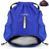 BROTOU Soccer Backpack, Sports Drawstring Backpack, Basketball Bag, Soccer Bag with Ball and Shoe Compartment (Style 1, Blue) view 1