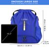 BROTOU Soccer Backpack, Sports Drawstring Backpack, Basketball Bag, Soccer Bag with Ball and Shoe Compartment (Style 1, Blue) view 4