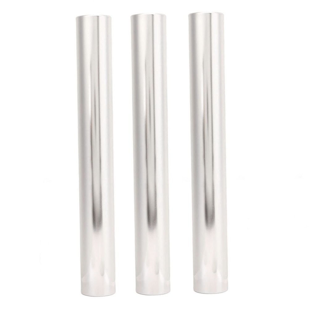 Leapiture 3PcsTraining Relay Baton Aluminum Alloy Track Field Relay Batons Track Batons Race Equipments Race Equipments for Outdoor Running Race Student Relay Events(Silver)