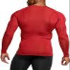 TSLA Men's UPF 50+ Compression Shirts, Cool Dry Long Sleeve Athletic Tops, Sports Baselayer Workout Shirt, Flame Red, XX-Large view 3