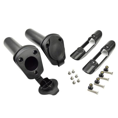 balacoo 2pcs Fishing Rod Holder Set for Kayak and Canoe Tilt Design Durable Fishing Support Bracket with Rod Holders and Installation Screws Easy to Install Black