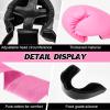 Kanayu 14 Pcs Boxing Set 16 Ounce Boxing Gloves Headgear Helmet Hand Wraps Mouth Guards Equipment for Adults Youth Beginners Training Equipment Gifts(Black, Pink) view 3