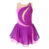Sinleey Kids Girls Glitter Diamond Ballet Dance Ice Skating Dress Sleeveless Color Block Leotard Modern Lyrical Dress Purple 12 Years view 1