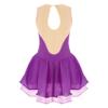 Sinleey Kids Girls Glitter Diamond Ballet Dance Ice Skating Dress Sleeveless Color Block Leotard Modern Lyrical Dress Purple 12 Years view 2