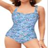 SHEKINI Women's Ruched Tummy Control Swimsuits Vintage Push Up One Piece Bathing Suit Padded Swimwear (X-Large,Yellow Pink Floret) view 1