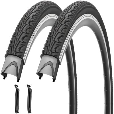 SIMEIQI 700x35C Bike Tire Foldable Replacement Tires with or Without 48MM Schrader or Presta Valve Bike Tubes and Tire Levers for Road Bicycle (2 Tires)